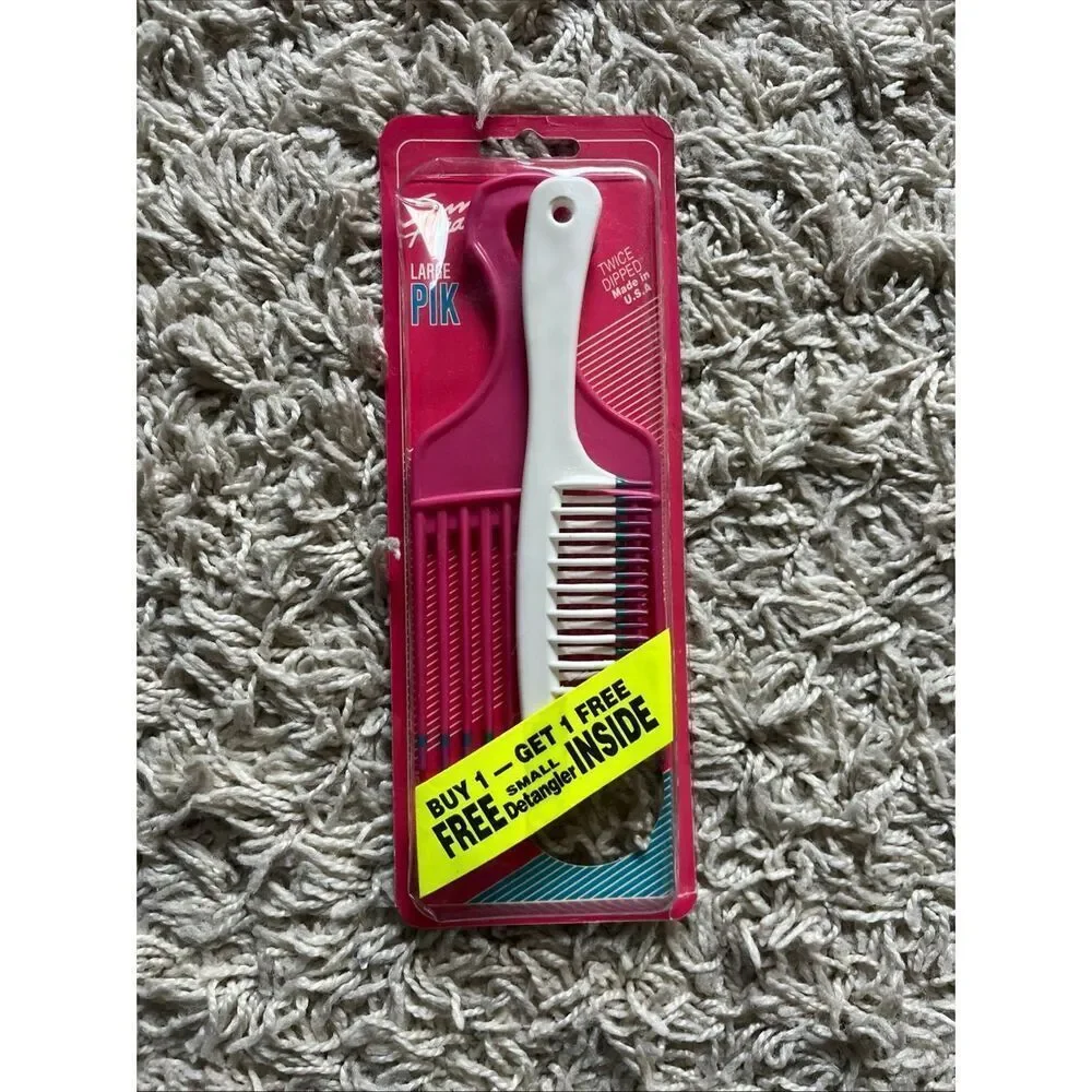 Sund Haaren Twice Dipped “Touch Me” Tips Comb & Piks 1986 Pink White Blue 3 Pack